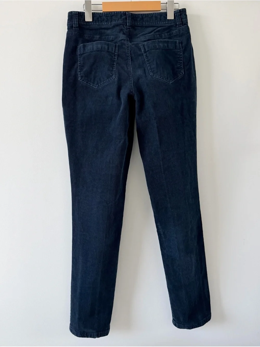 Brooks Brothers Navy Corduroy Pants US 4 Slim Straight Mid Rise Quiet Luxury - Picture 10 of 15